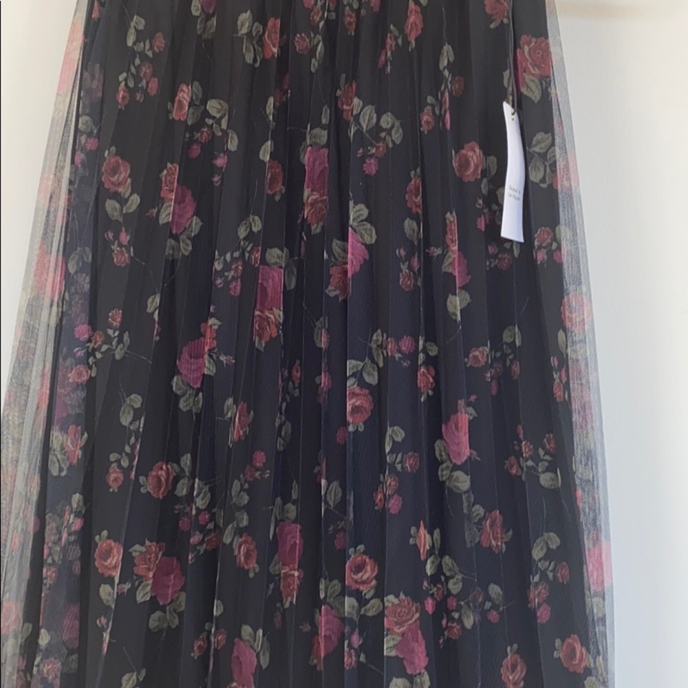 Black floral skirt